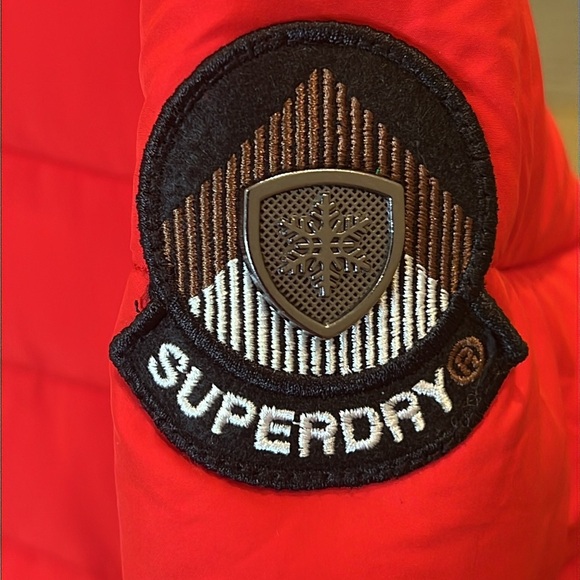 Super dry Faux Fur Hooded Mid Length Puffer Jacket size 8 - Picture 6 of 15